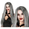Hosszú Egyenes Szürke Női Paróka Halloweenre