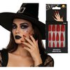 Hosszú Vörös Műköröm Szett Ragasztóval Halloweenre, 12 db