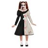 Ijesztő Bohóc Jelmez Lányoknak Halloweenre, 5 - 6 Év, Fehér, Fekete