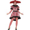 Ijesztő Bohóc Női Jelmez Halloweenre, S (36-38), Fekete, Piros