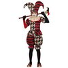 Ijesztő Gyémánt Harlekin Gyerek Jelmez Halloweenre, 5 - 6 Év, Fekete, Piros