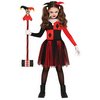 Ijesztő Harlekin Lány Jelmez Halloweenre, 10 - 12 Év, Fekete, Piros
