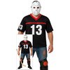 Ijesztő Jégkorong Játékos Férfi Jelmez Halloweenre, L (52-54), Fekete, Piros