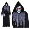 Ijesztő Kaszás Csontváz Dekoráció Hanggal és Mozgással Halloweenre, 250 cm