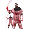 Ijesztő Ördög Bohóc Férfi Jelmez Halloweenre, XL (54-56), Fekete, Piros