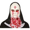 Ijesztő Vérző Apáca Maszk Felnőtteknek Halloweenre