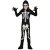 Kapucnis Csontváz Fiú Jelmez Halloweenre, 3 - 4 Év, Fekete, Fehér