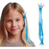 Kék Koronás Hajcsat Hajpótlékkal Lányoknak, 35 cm
