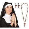 Kereszt és Rózsafüzér Nyaklánc és Fülbevaló Szett Nőknek