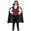 Klasszikus Vámpír Fiú Jelmez Halloweenre, 10 - 12 Év, Fekete, Piros