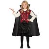 Klasszikus Vámpír Lány Jelmez Halloweenre, 7 - 9 Év, Fekete, Piros