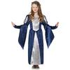 Kék Középkori Szobalány Jelmez Kislányoknak Ruhával - L