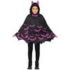 Lila Denevér Poncsó Lány Jelmez Halloweenre, 7 - 9 Év, Fekete, Orgonalila