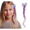 Lila Pillangós Hajcsat Hajtincssel Lányoknak, 35 cm