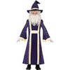 Lila Varázsló Jelmez Fiúknak Halloweenre, 7 - 9 Év, Orgonalila