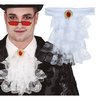 Márki Fehér Csipke Jabot Piros Ékkővel Férfiaknak Halloweenre