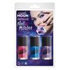 Metálfényű Körömlakk - Rózsaszín, Lila, Kék - 3 db-os, 14 ml