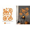 Narancssárga Csillámos Cukorkoponya Falmatrica Halloweenre, 30x40 cm