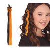 Narancssárga és Fekete Boszorkány Hajtincs Lányoknak Halloweenre, 40 cm