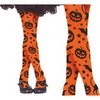Narancssárga Halloween Harisnya Tökös-Denevéres Mintával Lányoknak