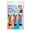 Vegyes Neon Arc- és Testfesték - Narancssárga, Rózsaszín és Orgonalila - 3 db-os, 12 ml