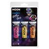 Neon Magenta, Sárga és Narancssárga UV Nagyszemű Csillám - 12 ml, 3 db