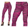 Neon Pink-Fekete Zebra Mintás Női Leggings a 70-es, 80-as Évekhez
