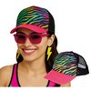 Neon Zebra Mintás Baseball Sapka 80-as Évek Partira