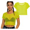 Neonsárga Női Hálós Crop Top 80-as Évek Partira