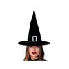 Női Fekete Bársony Boszorkány Kalap Csattal Halloweenre