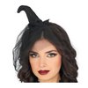 Női Fekete Boszorkány Mini Kalap Fátyollal Halloweenre