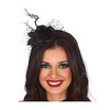 Női Fekete Virágos Fejpánt Ágakkal és Fátyollal Halloweenre