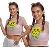 Női Hálós Póló Acid Smiley Mintával