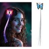 Pillangós LED-es Optikai Szálas Hajtincs Lányoknak, 33 cm