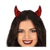 Piros Csillámos Ördögszarv Fejpánt Nőknek Halloweenre
