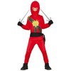 Piros Fekete Ninja Fiú Jelmez, 3-4 éves