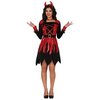 Piros-Fekete Ördög Női Jelmez Halloweenre, M (38-40), Piros, Fekete