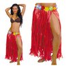 Piros Hawaii Női Szoknya Virágokkal,  75 cm
