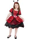 Piros Katicabogár Jelmez Kislányoknak Ruhával, Szárnnyal és Fejpánttal - M