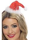 Piros Mikulás Sapka Fejpánton Pom-Pommal