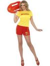 Szexi Piros-Sárga Baywatch Lifeguard Jelmez Nőknek Felsővel és Rövidnadrággal - L