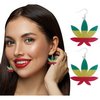 Rastafari Fényes Kannabisz Levél Fülbevaló Unisex