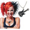Rock Gitár Nyaklánc Koponyával és Lángokkal