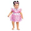 Rózsaszín-Fehér Disney Minnie Mouse Jelmez Babáknak - B12-18