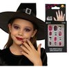 Rózsaszín Halloween Boszorkányos Műköröm Szett Ragasztóval Gyerekeknek,  12 db