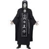 Fekete Sötét Rituálék Jelmez Felnőtteknek Kapucnis Köpennyel és Övvel