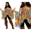 Színes Hippie Női Poncsó Jelmez Farsangra