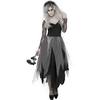 Szürke Temető Menyasszony Jelmez Nőknek Ruhával és Rózsás Fátyollal - XXL