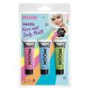 UV Neon Arc- és Testfesték - Rózsaszín, Kék, Zöld - 3 db-os, 12 ml