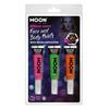 UV Neon Arc- és Testfesték - Rózsaszín, Zöld, Narancs - 3 db-os, 15 ml